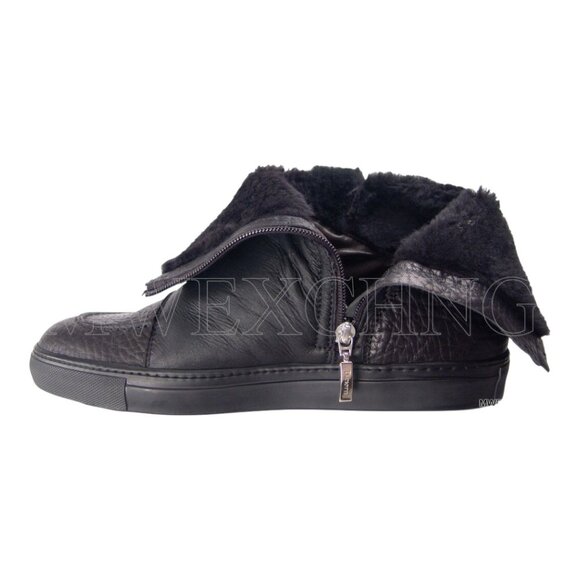 CESARE PACIOTTI LUXURIOUS SHEARLING BOOTS ITALIAN DESIGNER MENS SHOES NEW IN BOX